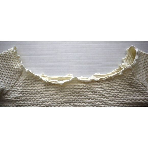 Intimately Free People Women's Sz M/L Ivory Textured Long Sleeve Crop Top - Picture 3 of 7